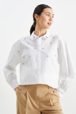 Blouse with rhinestones