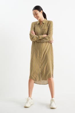 Viscose shirt dress - striped