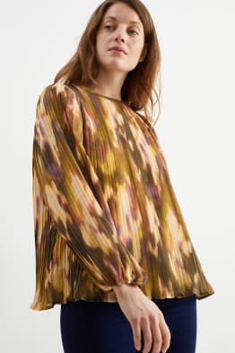 Pleated blouse - patterned