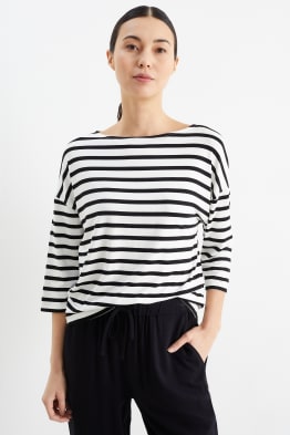 Maglia a maniche lunghe basic - a righe