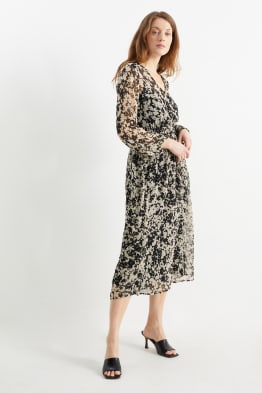 Robe fit & flare avec encolure en V - à fleurs