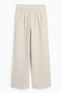 Linnen broek - high waist - wide leg