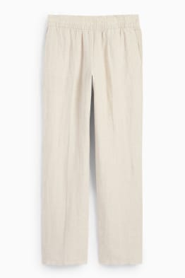 Pantaloni di lino - vita alta - straight fit