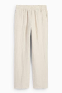 Linen trousers - high waist - straight fit