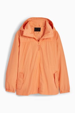 Jacket with hood - lined - water-repellent - foldable