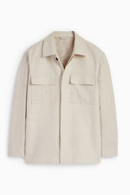 Shirt jacket - lined - linen blend