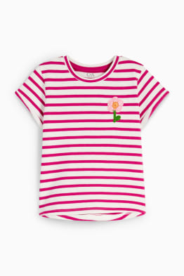 Floral - short sleeve T-shirt - striped