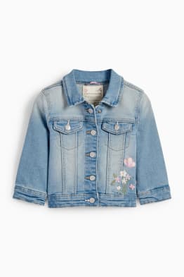 Květinový motiv - džínová bunda pro miminka