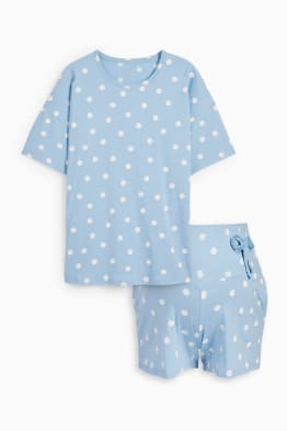 Pijama scurtă pentru alăptare - cu buline