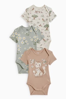 Multipack of 3 - animals - baby bodysuit