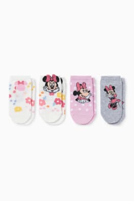 Multipack 4 ks - Minnie Mouse - ponožky do tenisek s motivem