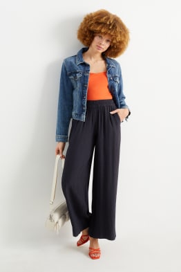 Pantalon - high waist - wide leg