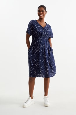 Viscose nursing dress - polka dot