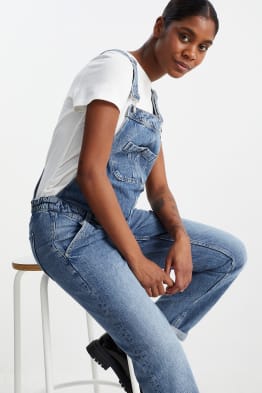 White denim dungarees discount