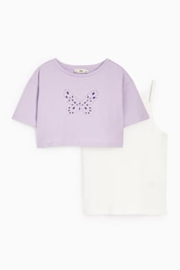 Mariposa - conjunto - camiseta de manga corta y top - 2 piezas
