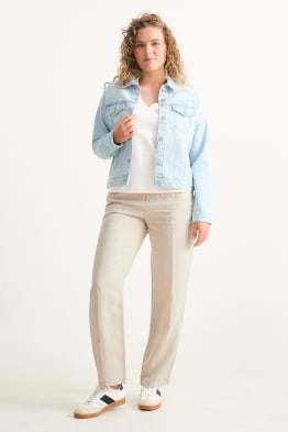 Linen trousers - high waist - straight fit