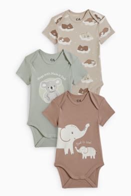 Multipack of 3 - animals - baby bodysuit