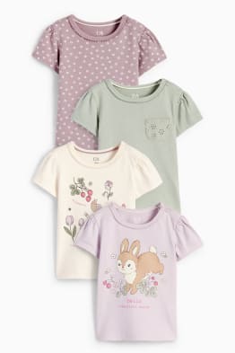 Multipack 4 ks - jarní motivy - tričko s krátkým rukávem pro miminka