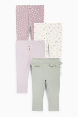 Pack de 4 - leggings para bebé - de flores