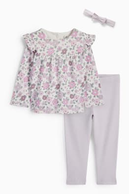 Blümchen - Baby-Outfit - 3 teilig