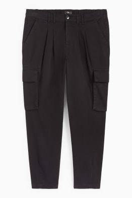 Cargo trousers - mid-rise waist - straight fit