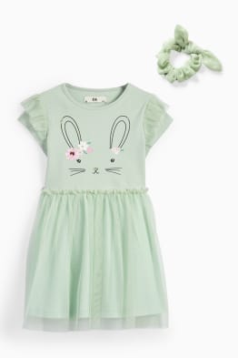 Bunny rabbit - set - dress and scrunchie - 2 piece