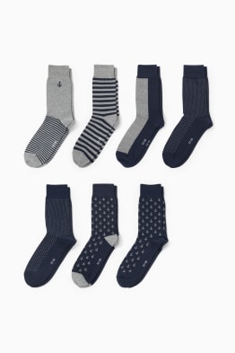 Set van 7 paar - sokken met motief - anker