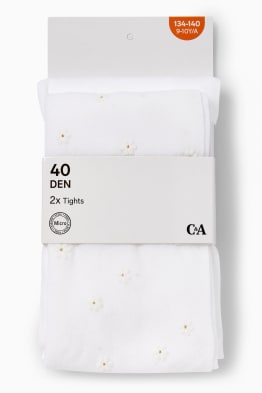 Multipack of 2 - tights - 40 denier - floral