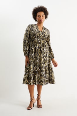 Robe fit & flare à col V - à motif