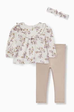 Petites fleurs - ensemble bébé - 3 pièces