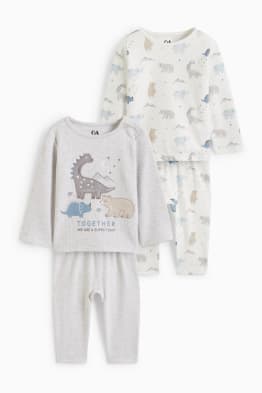 Lot de 2 - animaux - pyjamas bébé - 4 pièces