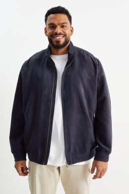 Bomber jacket - lined - faux suede