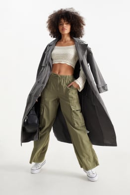 CLOCKHOUSE - pantalon cargo - mid waist - wide leg