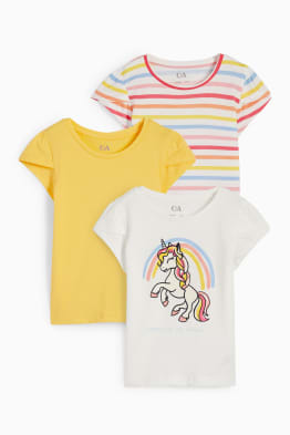 Pack de 3 - unicornio - camisetas de manga corta