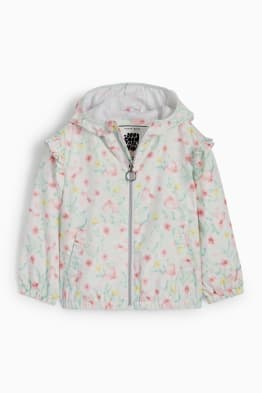 Jacket with hood - lined - water-repellent - floral