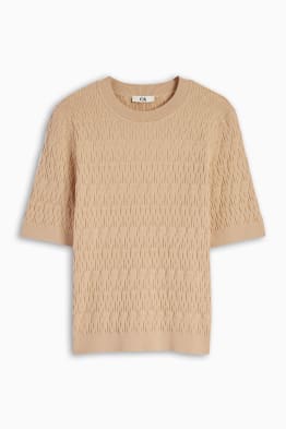 Knitted jumper - short sleeve