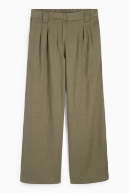 Linnen broek - high waist - wide leg