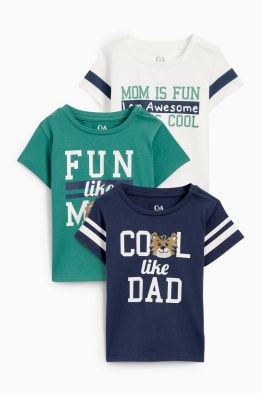 Multipack of 3 - Mum and Dad - baby short sleeve T-shirt