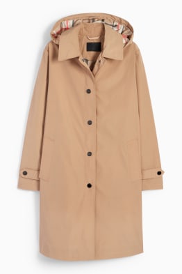 Trench coat with hood