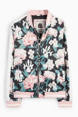 Bomber jacket - lined - floral