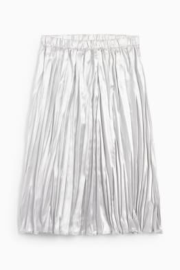 Plisovaná sukně - z lesklého materiálu