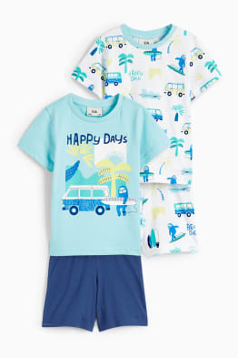 Multipack of 2 - surfer and bus - short pyjamas - 4 piece