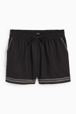 Rangsutra x C&A - shorts - mid-rise waist - linen blend