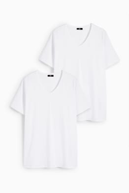 Confezione da 2 - t-shirt con scollo a V - a LYCRA®