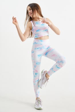 Set - technical top and leggings - 2 piece - patterned