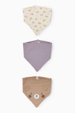 Multipack 3 ks - motiv medvídka - trojúhelníkový šátek pro miminka