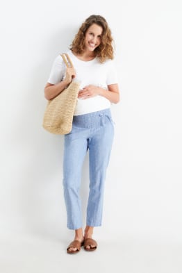 Maternity trousers - palazzo - denim look