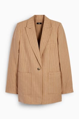 Long linen business blazer- regular fit - pinstripes