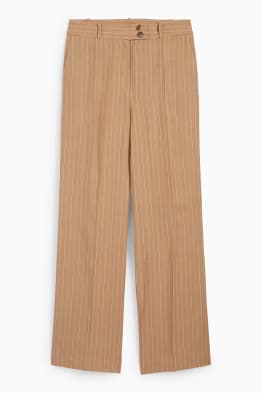 Pantalon en lin de bureau - high waist - straight fit