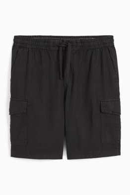 Cargo shorts - linen blend